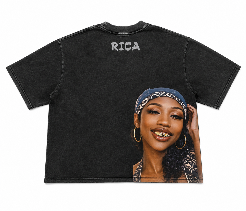'Get Rica' Oversized Cropped Tee