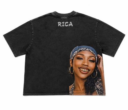 'Get Rica' Oversized Cropped Tee