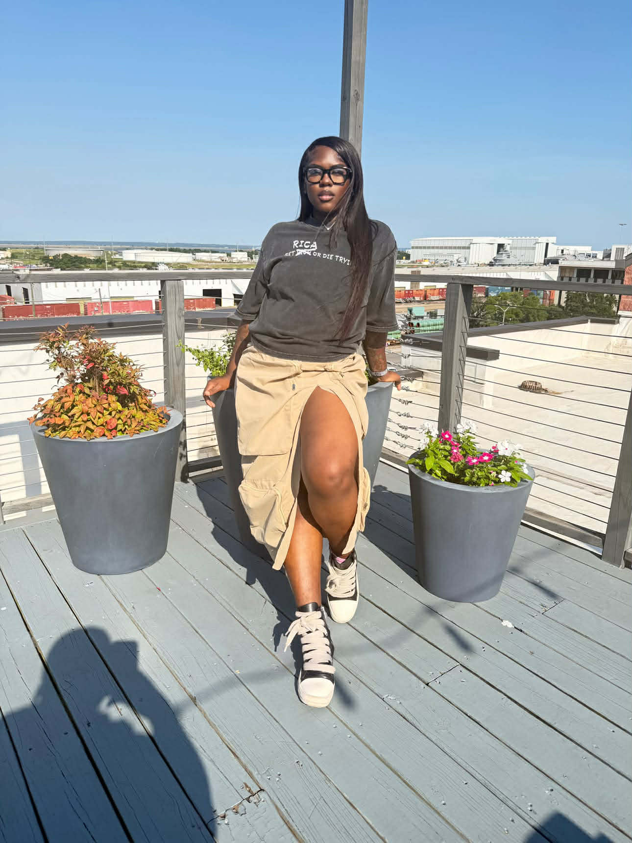 'Get Rica' Oversized Cropped Tee